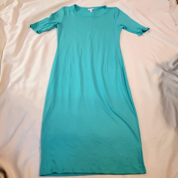Teal green Lularoe body con dress - Picture 1 of 4